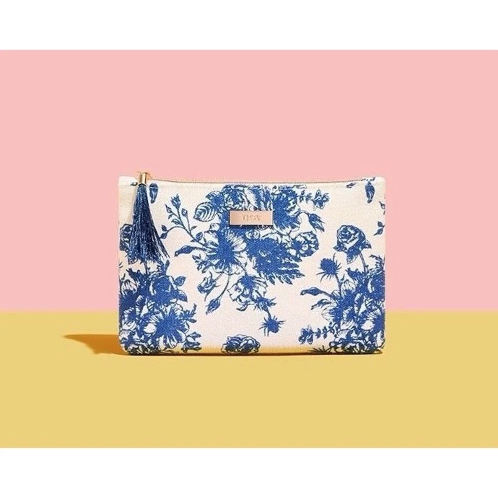 Vintage Floral Print Makeup Bag Clutch Wallet Travel Organizer Pencil Case NEW